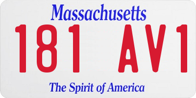 MA license plate 181AV1