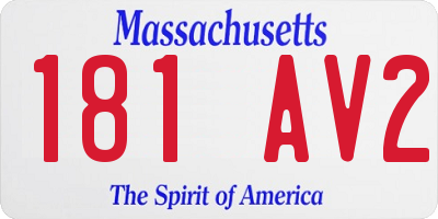 MA license plate 181AV2