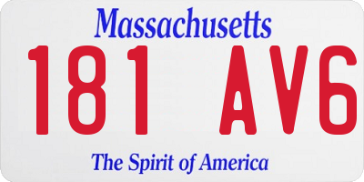 MA license plate 181AV6