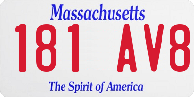 MA license plate 181AV8
