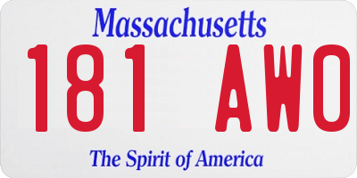 MA license plate 181AW0