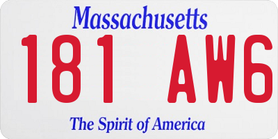 MA license plate 181AW6