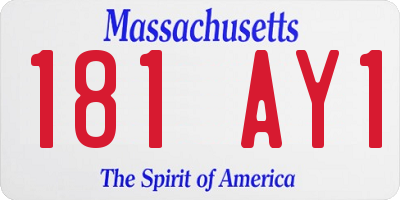 MA license plate 181AY1