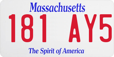 MA license plate 181AY5