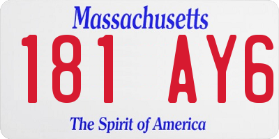 MA license plate 181AY6