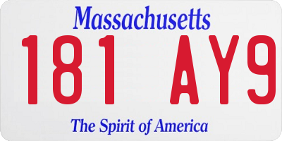 MA license plate 181AY9