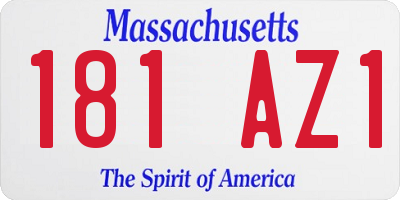 MA license plate 181AZ1