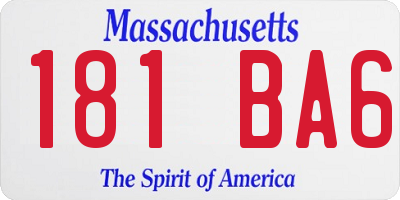 MA license plate 181BA6