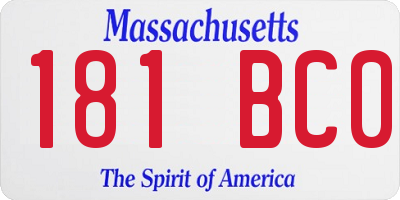 MA license plate 181BC0
