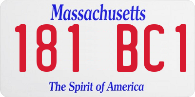 MA license plate 181BC1