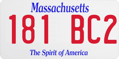 MA license plate 181BC2