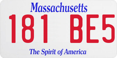MA license plate 181BE5