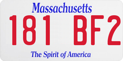 MA license plate 181BF2