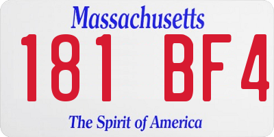 MA license plate 181BF4