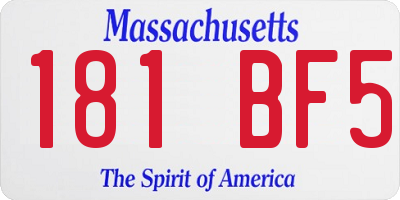 MA license plate 181BF5