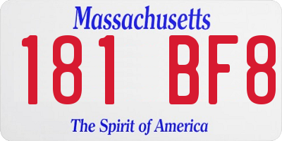 MA license plate 181BF8