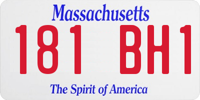 MA license plate 181BH1