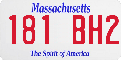 MA license plate 181BH2