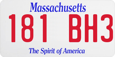 MA license plate 181BH3