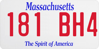 MA license plate 181BH4