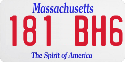 MA license plate 181BH6