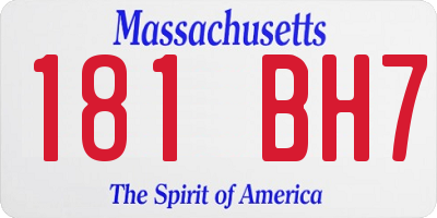 MA license plate 181BH7