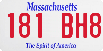 MA license plate 181BH8