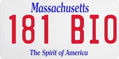 MA license plate 181BI0