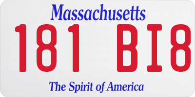 MA license plate 181BI8