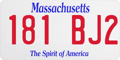 MA license plate 181BJ2