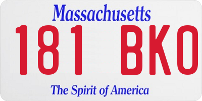 MA license plate 181BK0
