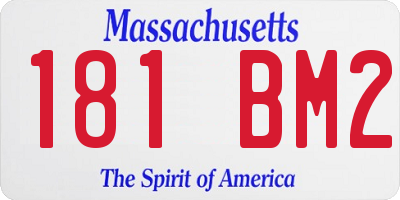 MA license plate 181BM2