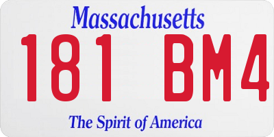 MA license plate 181BM4