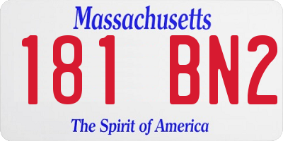 MA license plate 181BN2