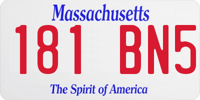 MA license plate 181BN5