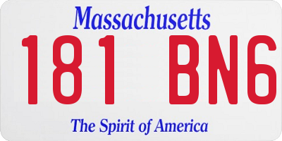 MA license plate 181BN6