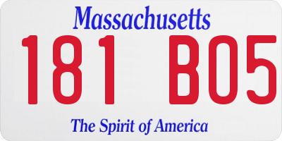 MA license plate 181BO5