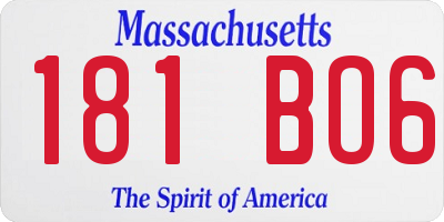 MA license plate 181BO6