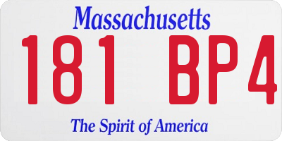 MA license plate 181BP4
