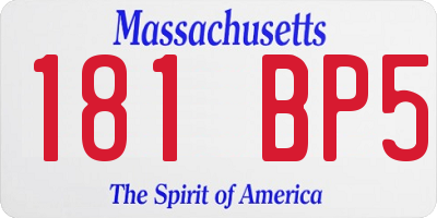 MA license plate 181BP5