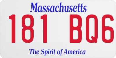 MA license plate 181BQ6