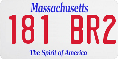 MA license plate 181BR2