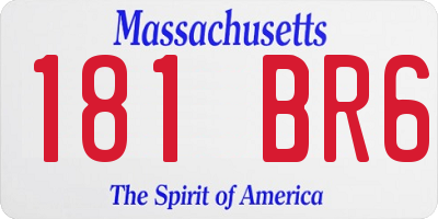 MA license plate 181BR6