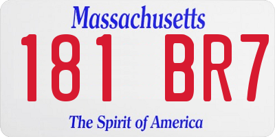 MA license plate 181BR7