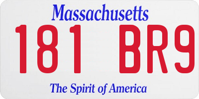 MA license plate 181BR9