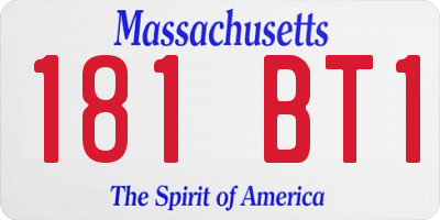 MA license plate 181BT1