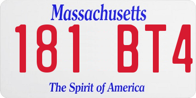 MA license plate 181BT4