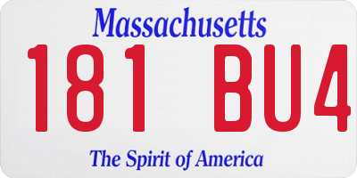 MA license plate 181BU4