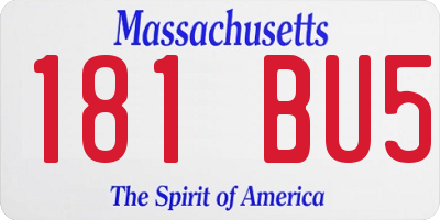 MA license plate 181BU5