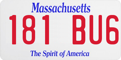 MA license plate 181BU6